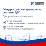 Общероссийская тренировка: с 1 ноября стартует прием заявлений на участие в тестовом дистанционном электронном голосовании (ДЭГ)